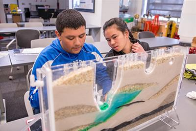 The ParFlow Sandtank: An interactive educational tool making invisible groundwater visible